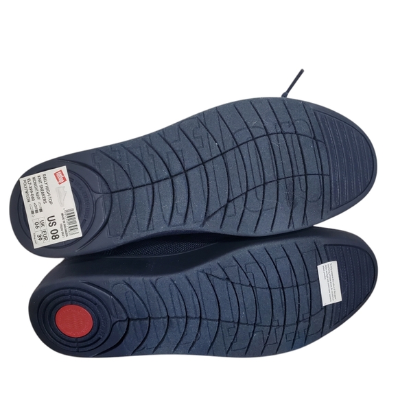 New Fitflop Rally Sneakers High Top Size 8 Blue Knit Shoes Casual Shoes NWT - Picture 3 of 6